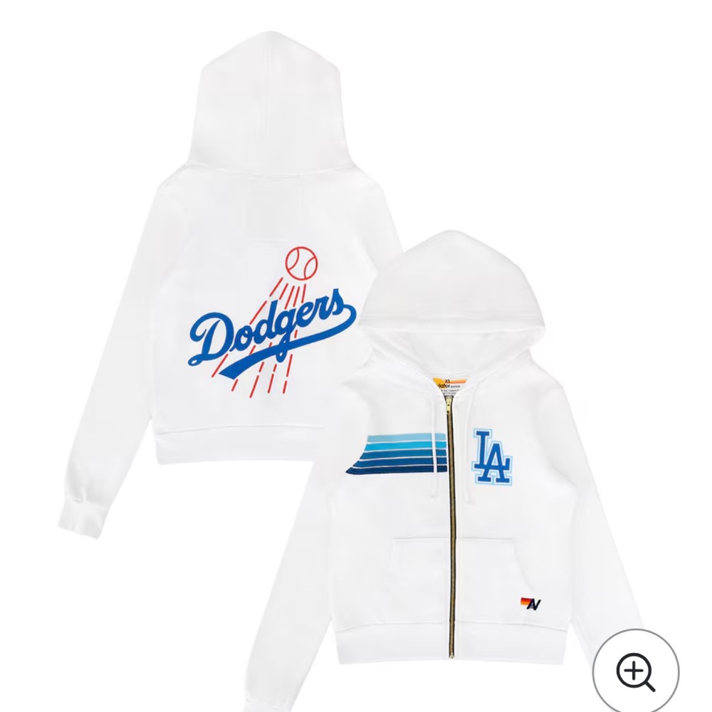 Aviator Nation White Hoodie with Blue Accents - Picture 3 of 5